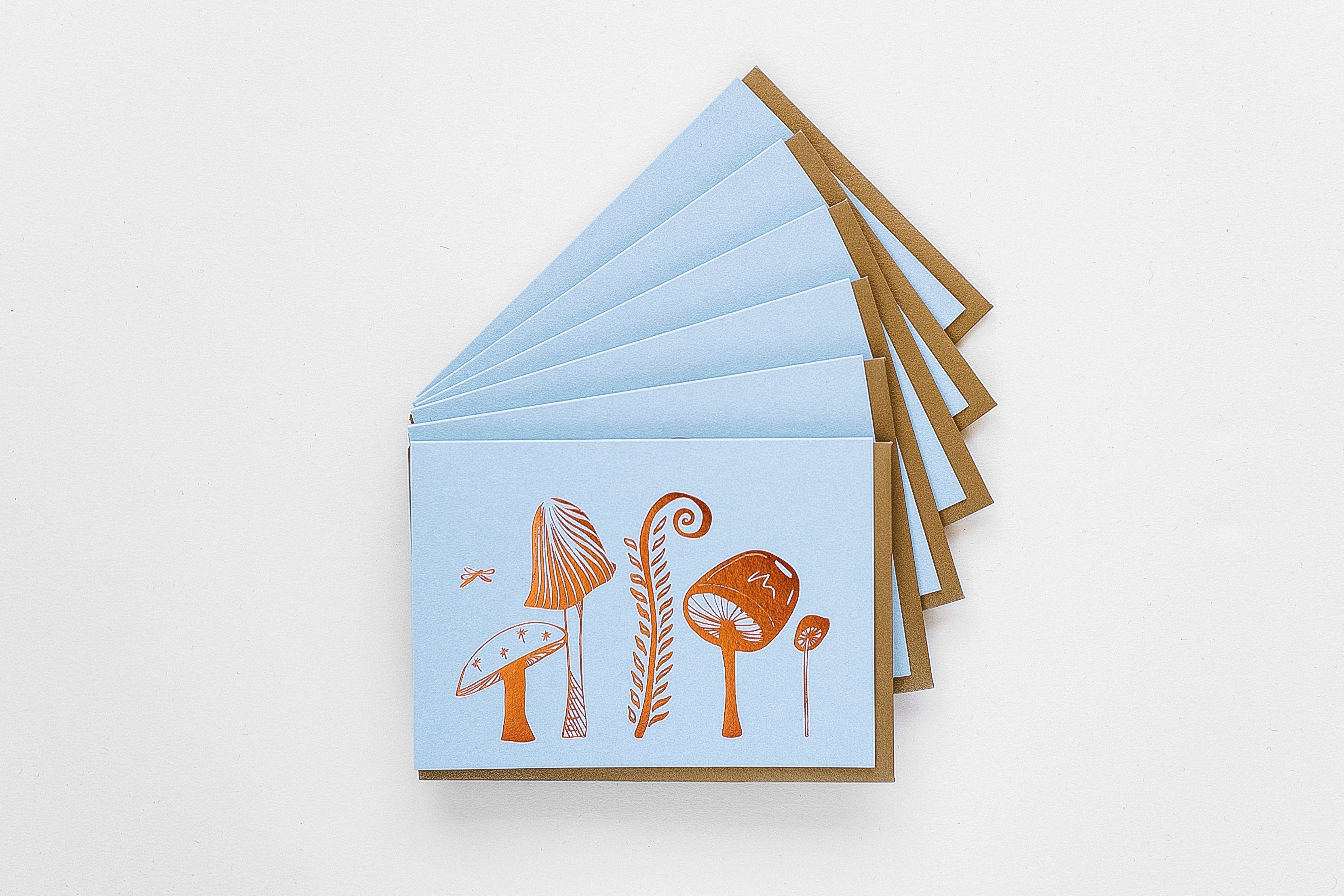 Enchanted Mushroom Garden Stationery - Boxed Set of Six