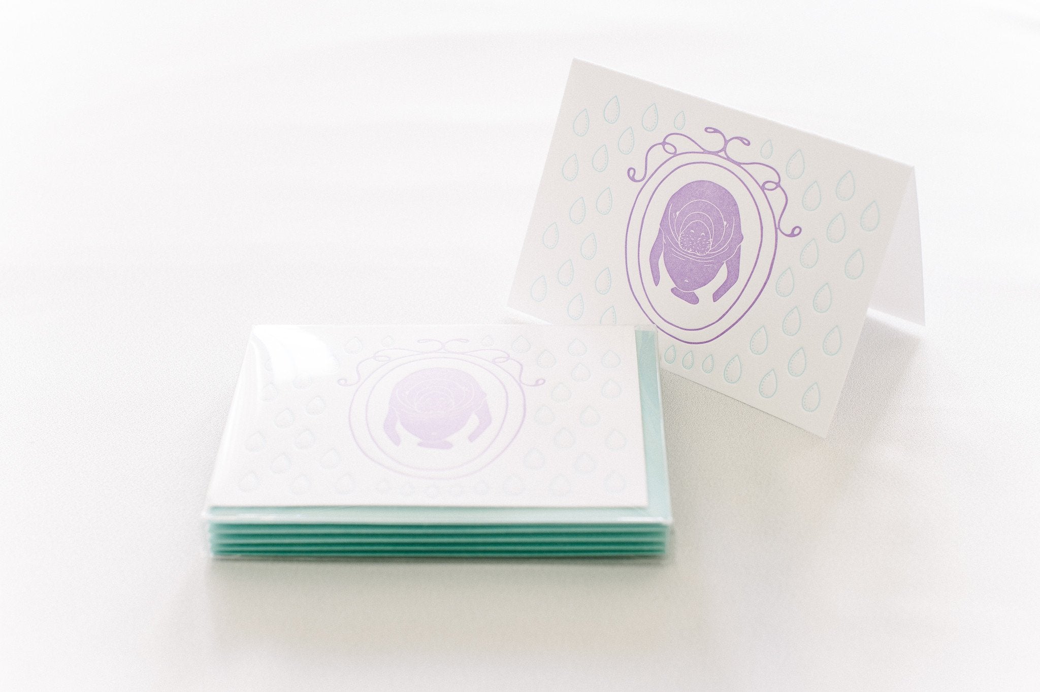 Manatee Cameo Stationery - Boxed Set of Six