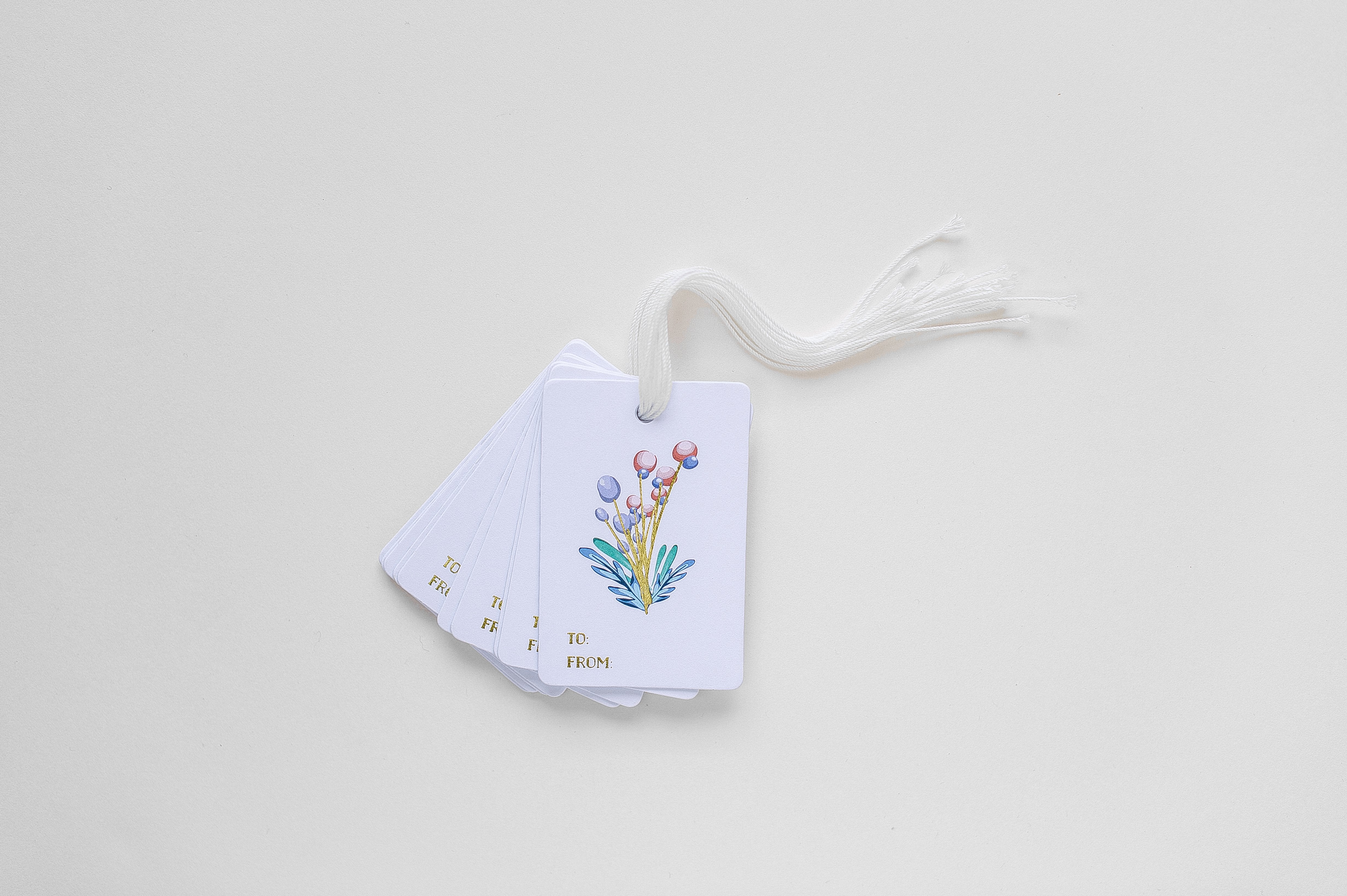Twig and Berries Rosemåling Gift Tag Set