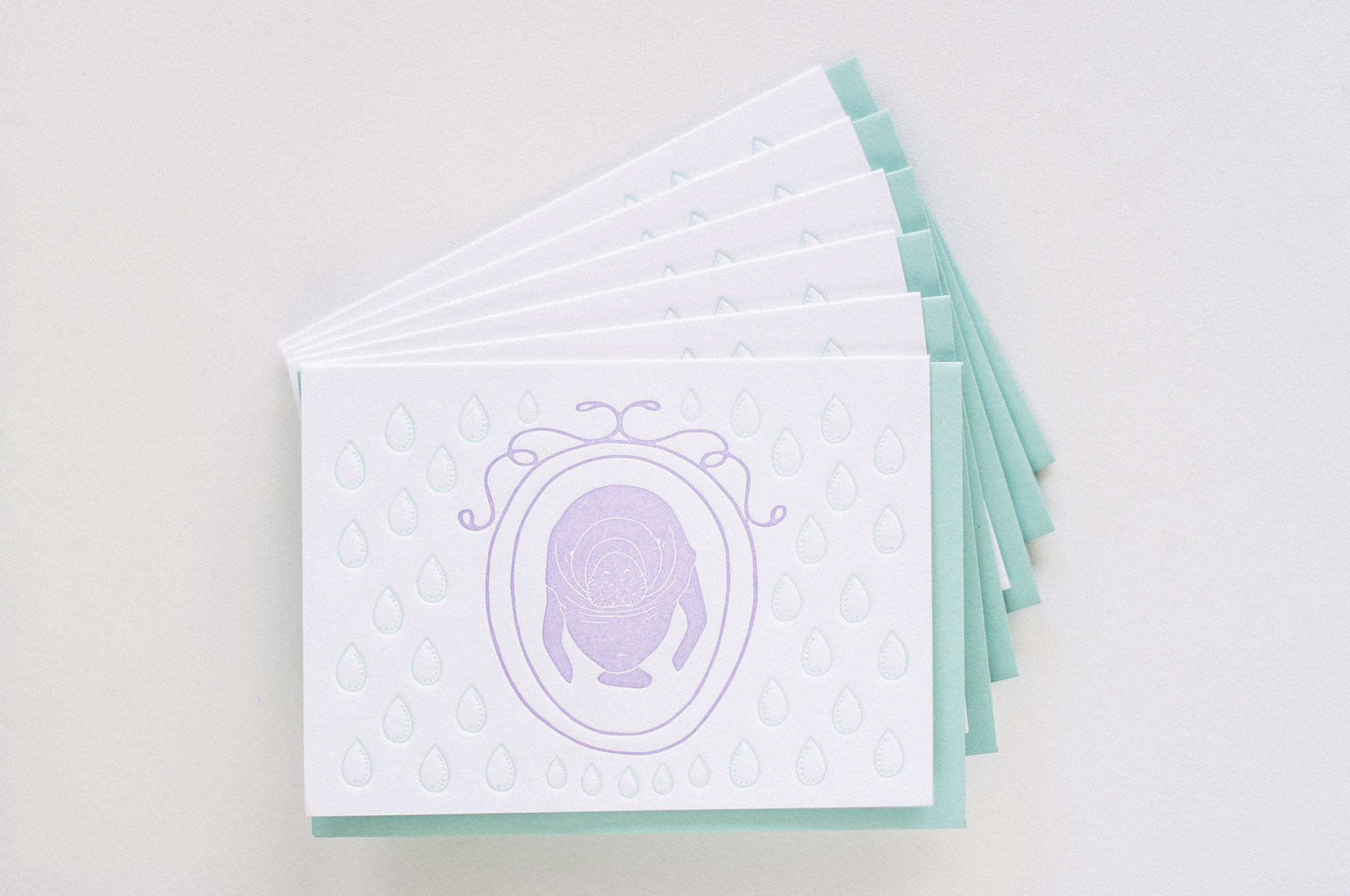 Manatee Cameo Stationery - Boxed Set of Six