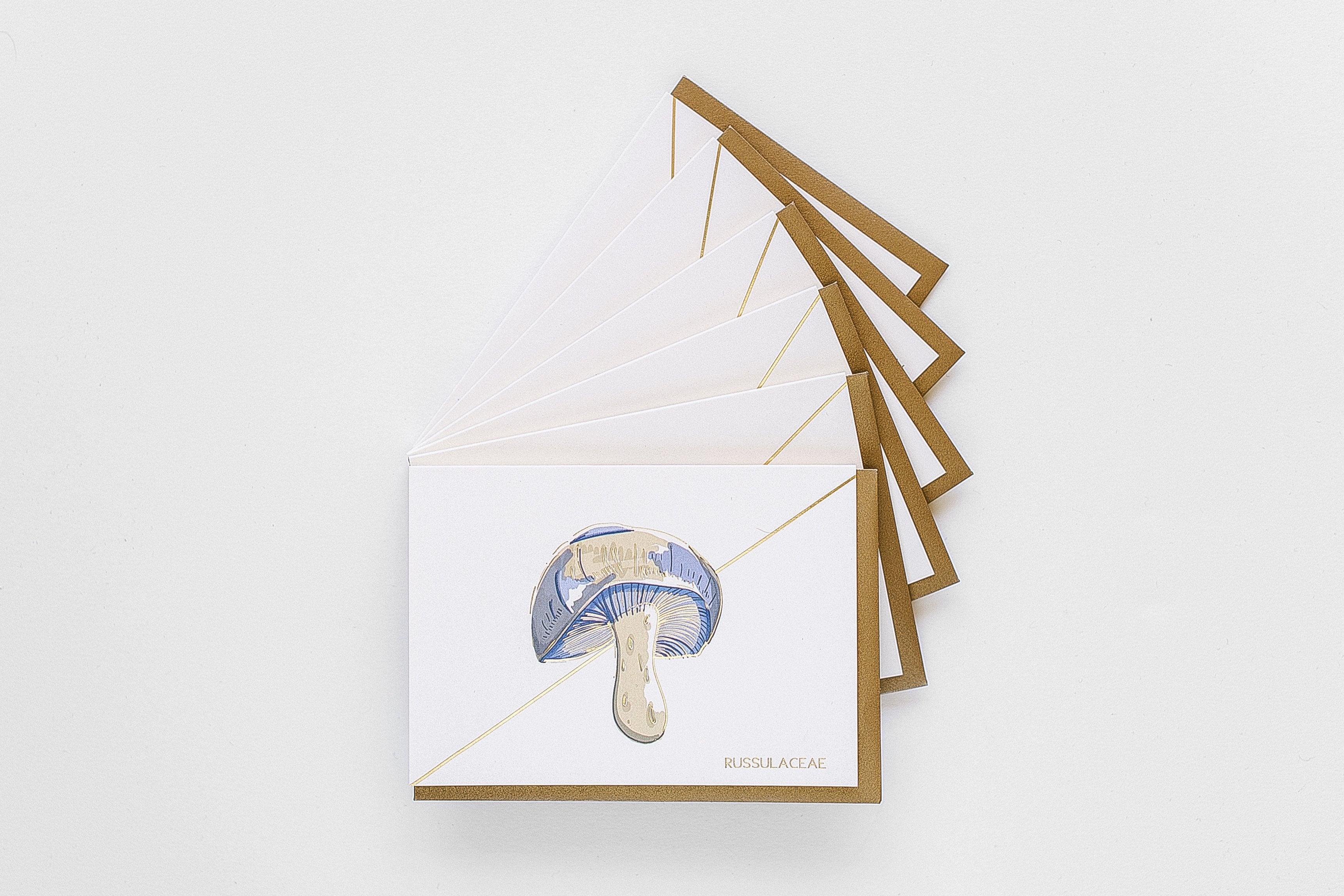 Periwinkle Mushroom Stationery - Boxed Set of Six